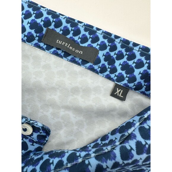 Turtleson golf  poloMens XLarge Performance Golf Blue All-Over  print Trees - Picture 5 of 8